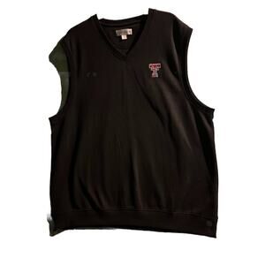 Cutter & Buck Texas Tech Red Raiders Mens Black Sweater Vest Supima Cotton XL